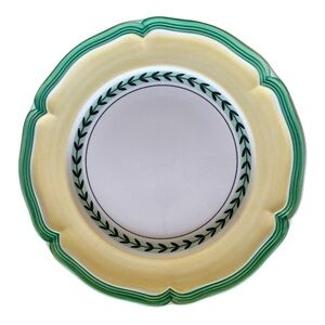Villeroy & Boch Salad Plate, French Garden Viennese, Green & Yellow, 8 1/8”.